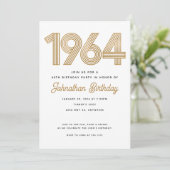 Carte d'invitation d'anniversaire 1964 blanche et  (Debout devant)