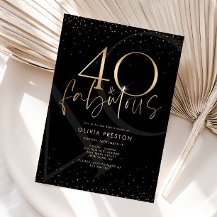 Carte d'invitation d'anniversaire 40 ans Fabulueus