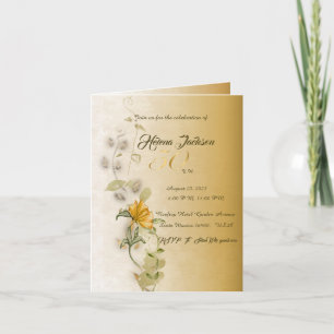 Carte d'invitation d'anniversaire 50 ans Golden 50