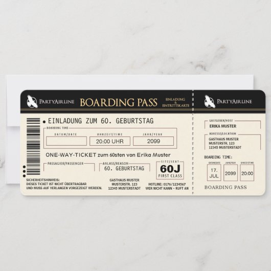 carte d'invitation d'anniversaire 60 ans originale (Devant)