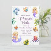 Carte d'invitation d'anniversaire à l'aquarelle Si (Debout devant)