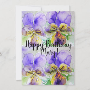 Carte d'invitation d'anniversaire à l'aquarelle vi