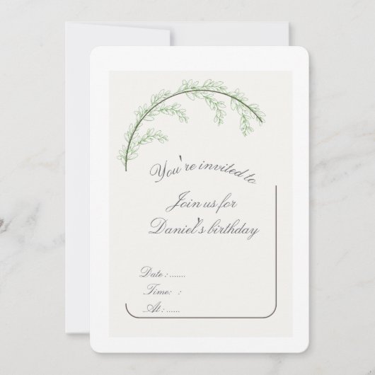 Carte d'invitation d'anniversaire à l'arche de ver (Devant)