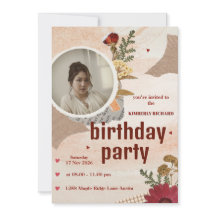Carte d'invitation d'anniversaire à l'esthétique m