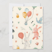 Carte d'invitation d'anniversaire amis des animaux (Dos)