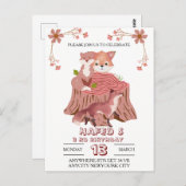 Carte d'invitation d'anniversaire Animaux de la fo (Devant / Derrière)