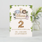 Carte d'invitation d'anniversaire aux animaux de l (Debout devant)