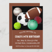 Carte d'invitation d'anniversaire avec ballons de  (Devant / Derrière)