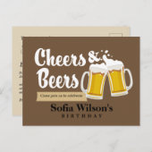 carte d'invitation d'anniversaire avec des acclama (Devant / Derrière)