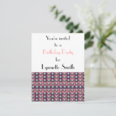 Carte d'invitation d'anniversaire avec des points  (Debout devant)