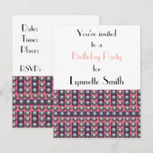 Carte d'invitation d'anniversaire avec des points  (Devant / Derrière)
