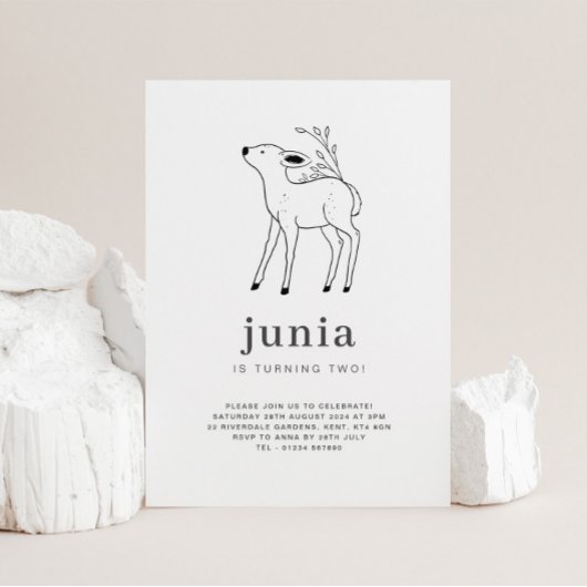 Carte d'invitation d'anniversaire avec dessin au t