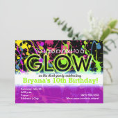 Carte d'invitation d'anniversaire avec éclaboussur (Debout devant)