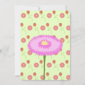 Carte d'invitation d'anniversaire avec fleurs (Dos)