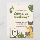 Carte d'invitation d'anniversaire avec illustratio (Devant)