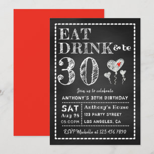 Carte d'invitation d'anniversaire avec tableau noi