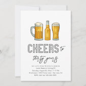 Carte d'invitation d'anniversaire bière | Invitati (Devant)