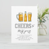 Carte d'invitation d'anniversaire bière | Invitati (Debout devant)