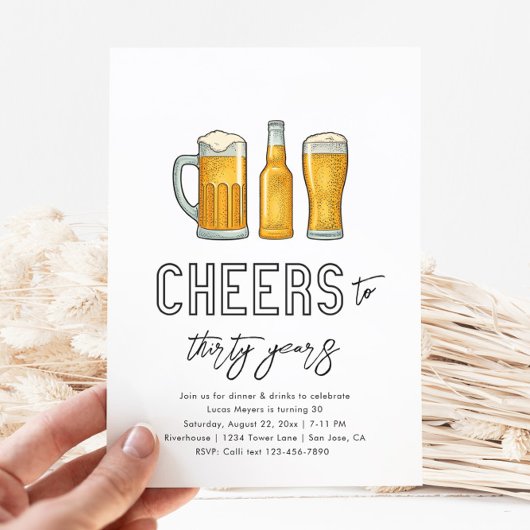 Carte d'invitation d'anniversaire bière | Invitati