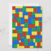 Carte d'invitation d'anniversaire Blocs de constru (Dos)
