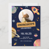 Carte d'invitation d'anniversaire Blue Space Thème (Devant)