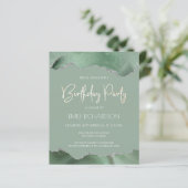 Carte d'invitation d'anniversaire Budget Vert Saug (Debout devant)