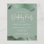 Carte d'invitation d'anniversaire Budget Vert Saug (Devant)
