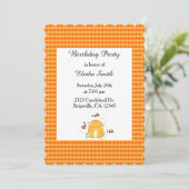 Carte d'invitation d'anniversaire Busy Bees (Debout devant)