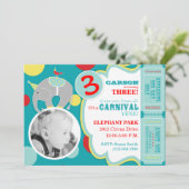 Carte d'invitation d'anniversaire Circus Elephant (Debout devant)