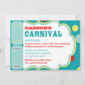 Carte d'invitation d'anniversaire Circus Elephant (Dos)