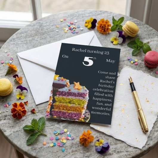 Carte d'invitation d'anniversaire classique