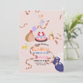 carte d'invitation d'anniversaire cloudia (Debout devant)