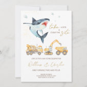 Carte d'invitation d'anniversaire conjoint requin  (Devant)
