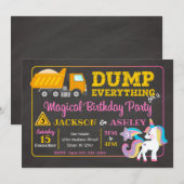 Carte d'invitation d'anniversaire conjointe Constr (Devant / Derrière)