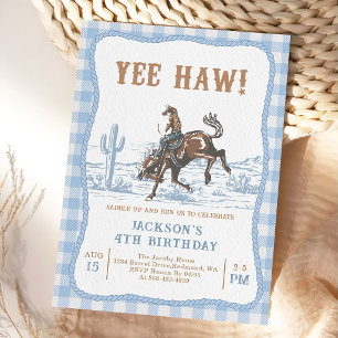 Carte d'invitation d'anniversaire Cowboy Western B