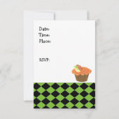 Carte d'invitation d'anniversaire Cupcake Orange (Dos)