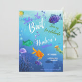 Carte d'invitation d'anniversaire d'appât (Debout devant)