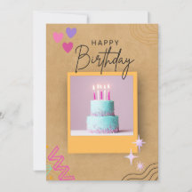 Carte d'invitation d'anniversaire d'aquarelle