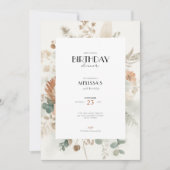 Carte d'invitation d'anniversaire d'automne Fleurs (Devant)