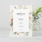 Carte d'invitation d'anniversaire d'automne Fleurs (Debout devant)