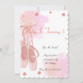 CARTE D'INVITATION D'ANNIVERSAIRE DE BALLERINE ROS (Devant)