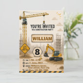 Carte d'invitation d'anniversaire de camion de con (Debout devant)