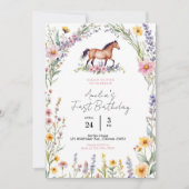 Carte d'invitation d'anniversaire de cheval, modèl (Devant)
