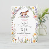 Carte d'invitation d'anniversaire de cheval, modèl (Debout devant)
