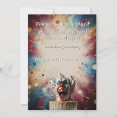 Carte d'invitation d'anniversaire de clown effraya (Dos)
