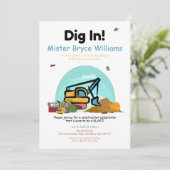 Carte d'invitation d'anniversaire de construction  (Debout devant)