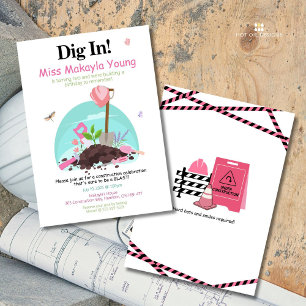Carte d'invitation d'anniversaire de construction