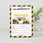 Carte d'invitation d'anniversaire de construction. (Debout devant)