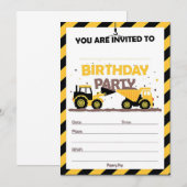 Carte d'invitation d'anniversaire de construction. (Devant / Derrière)