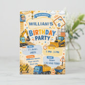 Carte d'invitation d'anniversaire de construction (Debout devant)